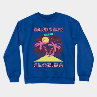 Miami Beach Florida Retro Crewneck Sweatshirt